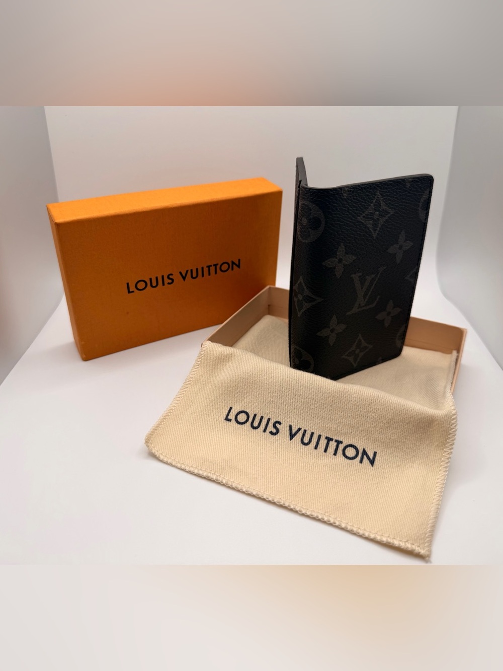 Louis Vuitton Monogram Eclipse Pocket Organizer — Black/Gray
